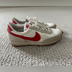 Nike White and Red Athletic Shoes